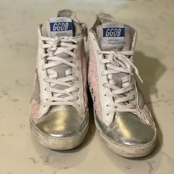 SOLD Golden Goose Pink Ice Glitter Francy Sneaker size 38 - Picture 3 of 9